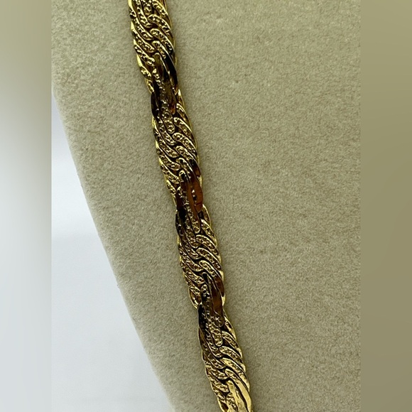 Chunky Statement Necklace and Bracelet SET Gold Tone Interlocking Links Unisex - Picture 5 of 10